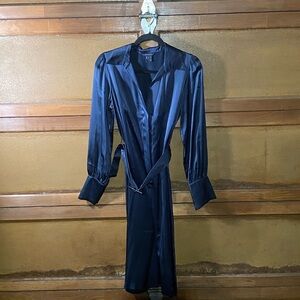 Pink Tartan Navy Midi Dress